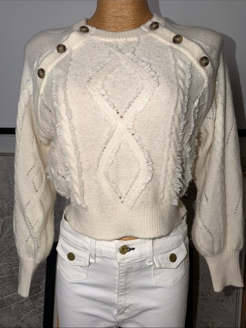 INTERMIX cream sweater size XS